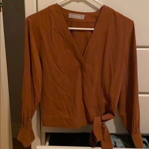 Everlane Women Size 2 Wrap Long Sleeve Top